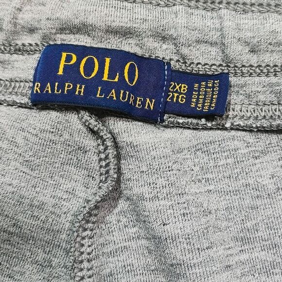 Polo by Ralph Lauren Mens Gray Fleece Drawstring Pull On Shorts #2 - Picture 4 of 6